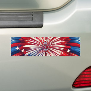 Amerika's 250e verjaardag 1776-2026 RWB-Vuurwerk Bumpersticker