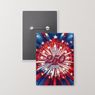Amerika's 250e verjaardag 1776-2026 RWB-Vuurwerk Button
