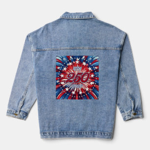 Amerika's 250e verjaardag 1776-2026 RWB-vuurwerk Denim Jacket