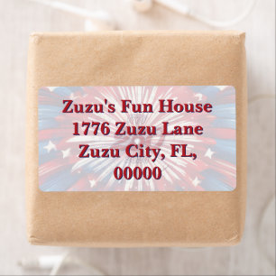 Amerika's 250e Verjaardag 1776-2026 RWB-Vuurwerk Etiket