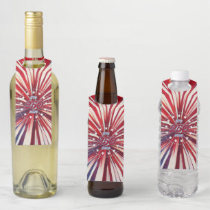 Amerika's 250e verjaardag 1776-2026 RWB-Vuurwerk Flessenhanger