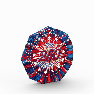 Amerika's 250e Verjaardag 1776-2026 RWB-Vuurwerk Fotoblokken