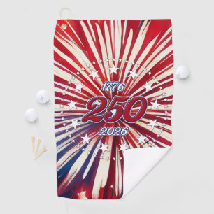 Amerika's 250e Verjaardag 1776-2026 RWB-Vuurwerk Golfhanddoek