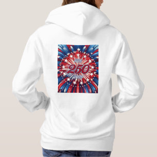 Amerika's 250e verjaardag 1776-2026 RWB-Vuurwerk Hoodie