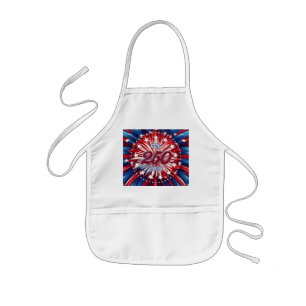 Amerika's 250e verjaardag 1776-2026 RWB-Vuurwerk Kinder Schort