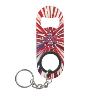 Amerika's 250e Verjaardag 1776-2026 RWB-Vuurwerk Mini Flessenopener