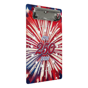 Amerika's 250e verjaardag 1776-2026 RWB-Vuurwerk Mini Klembord