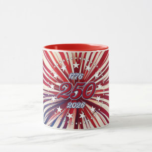 Amerika's 250e verjaardag 1776-2026 RWB-Vuurwerk Mok