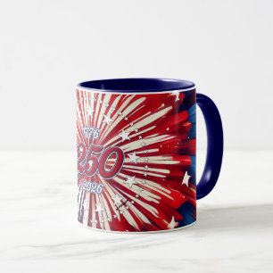 Amerika's 250e verjaardag 1776-2026 RWB-Vuurwerk Mok