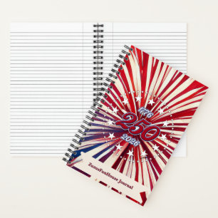 Amerika's 250e verjaardag 1776-2026 RWB-Vuurwerk Notitieboek