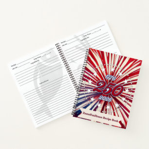 Amerika's 250e Verjaardag 1776-2026 RWB-Vuurwerk Notitieboek