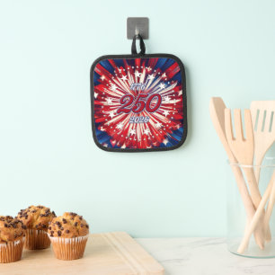 Amerika's 250e Verjaardag 1776-2026 RWB-Vuurwerk Pannenlap