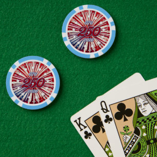 Amerika's 250e verjaardag 1776-2026 RWB-Vuurwerk Poker Chips