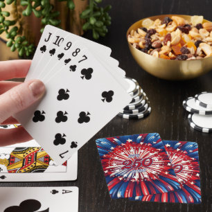 Amerika's 250e verjaardag 1776-2026 RWB-Vuurwerk Pokerkaarten