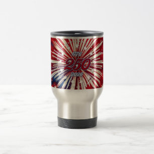 Amerika's 250e Verjaardag 1776-2026 RWB-Vuurwerk Reisbeker
