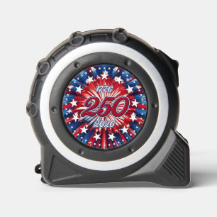 Amerika's 250e Verjaardag 1776-2026 RWB-Vuurwerk Rolmaat