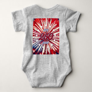 Amerika's 250e verjaardag 1776-2026 RWB-Vuurwerk Romper