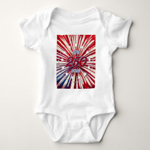 Amerika's 250e verjaardag 1776-2026 RWB-Vuurwerk Romper