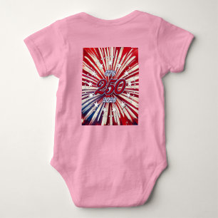 Amerika's 250e verjaardag 1776-2026 RWB-Vuurwerk Romper