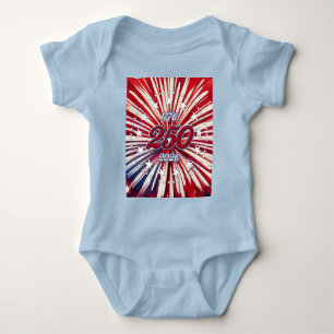 Amerika's 250e verjaardag 1776-2026 RWB-Vuurwerk Romper