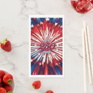 Amerika's 250e verjaardag 1776-2026 RWB-Vuurwerk Servet