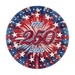 Amerika's 250e Verjaardag 1776-2026 RWB-Vuurwerk Snijplank
