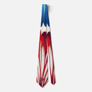 Amerika's 250e verjaardag 1776-2026 RWB-Vuurwerk Stropdas