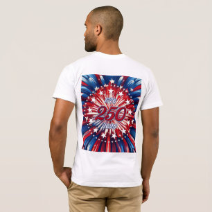 Amerika's 250e Verjaardag 1776-2026 RWB-Vuurwerk T-shirt