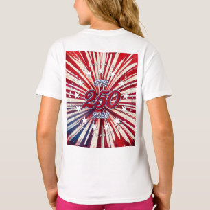 Amerika's 250e Verjaardag 1776-2026 RWB-Vuurwerk T-shirt