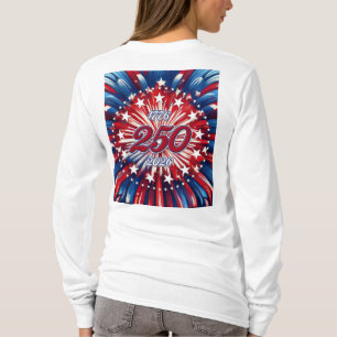 Amerika's 250e verjaardag 1776-2026 RWB-Vuurwerk T-shirt