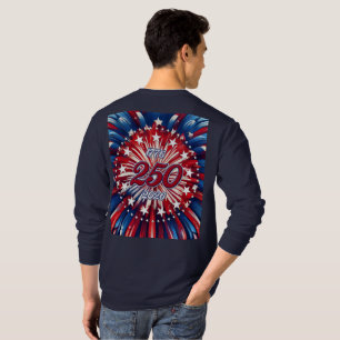 Amerika's 250e Verjaardag 1776-2026 RWB-Vuurwerk T-shirt