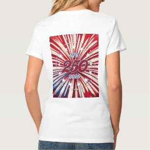 Amerika's 250e Verjaardag 1776-2026 RWB-Vuurwerk T-shirt
