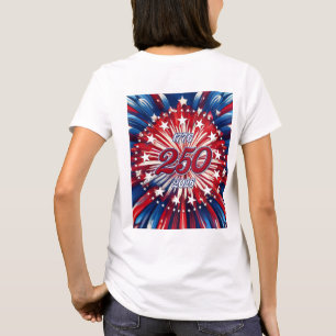 Amerika's 250e verjaardag 1776-2026 RWB Vuurwerk T T-shirt