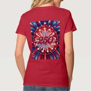 Amerika's 250e Verjaardag 1776-2026 RWB Vuurwerk T T-shirt