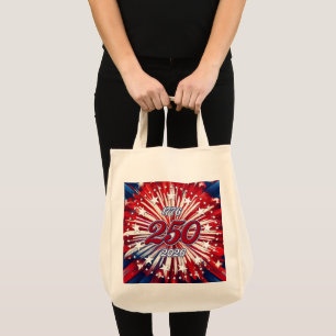 Amerika's 250e Verjaardag 1776-2026 RWB-Vuurwerk Tote Bag