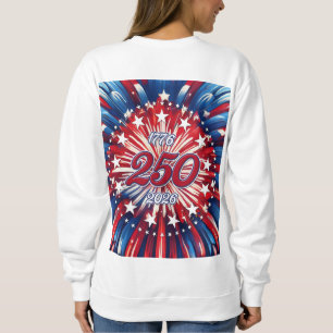 Amerika's 250e verjaardag 1776-2026 RWB-Vuurwerk Trui
