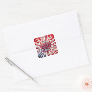 Amerika's 250e verjaardag 1776-2026 RWB-vuurwerk Vierkante Sticker