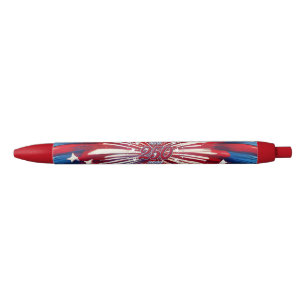 Amerika's 250e verjaardag 1776-2026 RWB-Vuurwerk Zwarte Inkt Pen