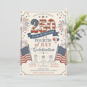 Amerika's 250e verjaardag 4 juli-feest kaart (Staand voorkant)