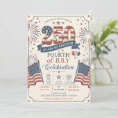 Amerika's 250e verjaardag 4 juli-feest kaart (Staand voorkant)