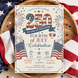 Amerika's 250e verjaardag 4 juli-feest kaart