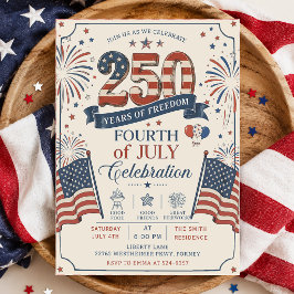 Amerika's 250e verjaardag 4 juli-feest kaart