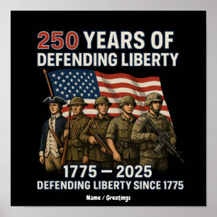 Amerika's 250e verjaardag Amerikaanse vlag militai Poster
