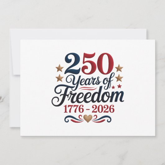 Amerika's 250e Verjaardag Bedankkaart (Voorkant)