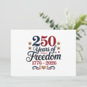 Amerika's 250e Verjaardag Bedankkaart (Staand voorkant)