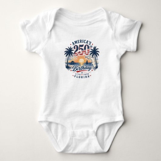 Amerika's 250e Verjaardag Florida Themapark Tropis Romper (Voorkant)