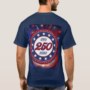Amerika's 250e verjaardag Grafisch vuurwerk Wolken T-shirt