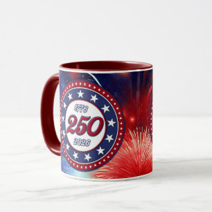 Amerika's 250e verjaardag Grafische vuurwerk wolke Mok