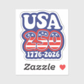 Amerika's 250e Verjaardag - Groovy USA 250 Sticker (Vel)