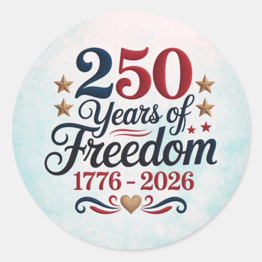 Amerika's 250e verjaardag hemel ronde sticker (Voorkant)
